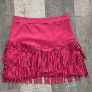 Altar’s State Pink Fringe Skirt NWOT